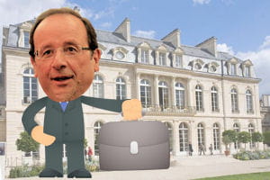 françois hollande a posé ses affaires à l'elysée le 15 mai.