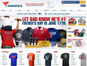 fanatics.com fait partie des e-boutiques de merchandising sportif de kynetic, la