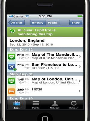 l'application tripit, véritable agenda de voyage.