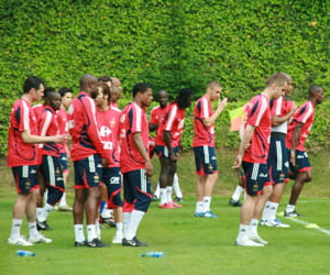 l'équipe de france à l'entraînement.
