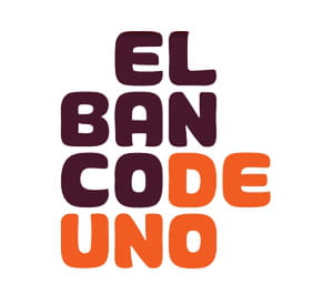 el banco de uno a opté pour une typographie 'carronde'.