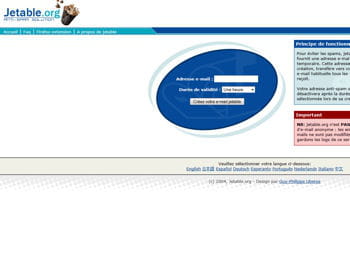 jetable.org permet de créer une adresse factice pour éviter les spams.