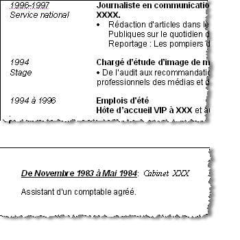 faire un cv exemple