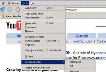 copie d'écran du module video downloadhelper.