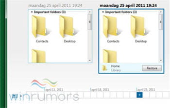 copie d'écran de la fonction history vault sous windows 8 pré-béta