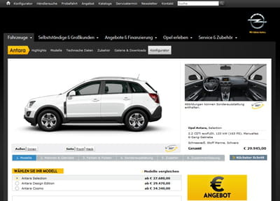 d'après cyledge, le configurateur 3d d'opel est le plus populaire, tous secteurs