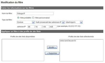 exemple de modification d'un filtre dans google analytics