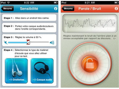 application de mesure auditive