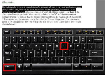 ctrl+i