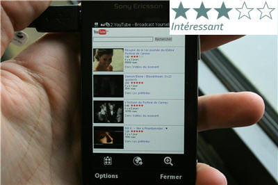 l'intégration à youtube sur le téléphone sony ericsson vivaz.