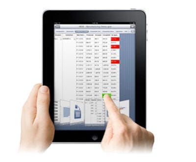 l'écran de l'ipad apporte une meilleure lisibilité des tableaux de bord que sur