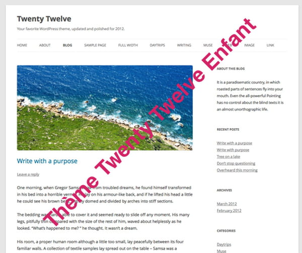 wordpress theme enfant