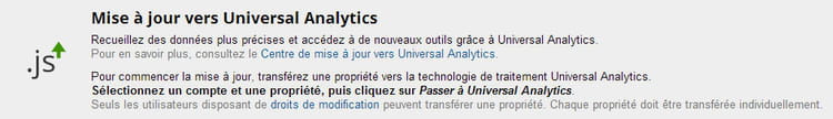 mise à jour ga vers ua