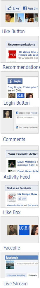 les différents plug-ins de facebook