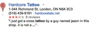 certains résultats de recherche de google places disposent de notes et