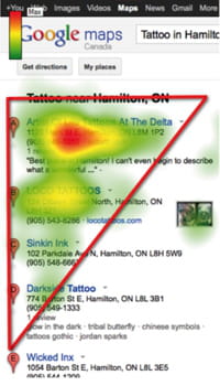 le 'triangle d'or' de mediative dans google places