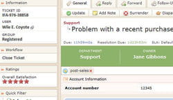 l'interface de kayako resolve est particulièrement lisible et permet d'accéder