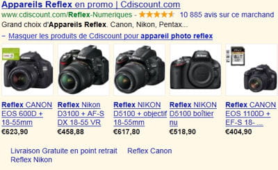 les avis consommateurs dopent les taux de clics d'une annonce.