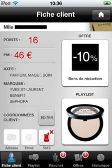 capture de l'application mysephora