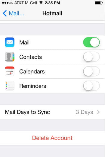 l'étape de la configuration de la boite mail.