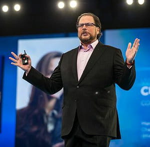 marc benioff, le pdg de salesforce lors de dreamforce 2014.