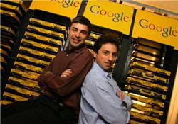 les deux fondateurs de google, larry page et sergey brin, en 2003