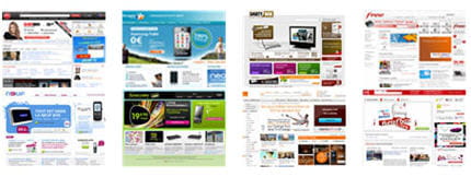 les pages d'accueil des sites des opérateurs télécoms