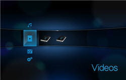 l'interface simple du wd tv hd