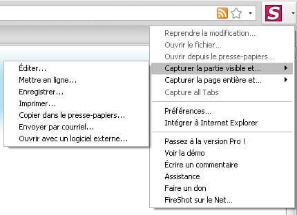 copie d'écran de fireshot