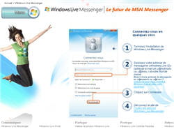 la page d'accueil du téléchargement de windows live messenger 2009