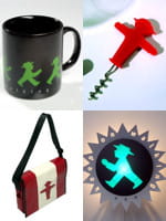 quelques produits à l'effigie de l'ampelmann.