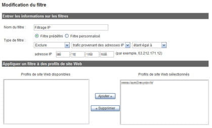 exemple de modification d'un filtre dans google analytics