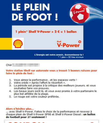 extrait de l'e-mailing de shell