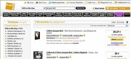 fnac.com propose un nouveau critère de tri sur le niveau rayon, par types de