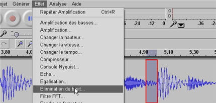 on a sélectionné un passage où il n'y a que bruit de fond