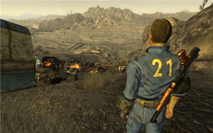 le désert de mojave de l'après apocalypse nucléaire. on a vu plus accueillant !