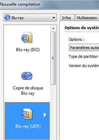 la possibilité de graver des blu-ray
