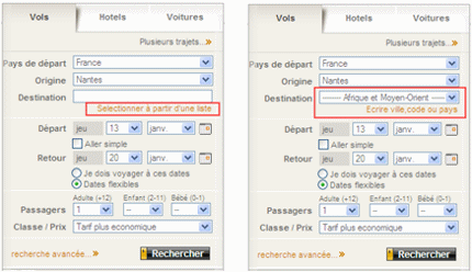 iberia.com/fr fait plus simple qu'airfrance.fr avec un lien 'sélectionner à