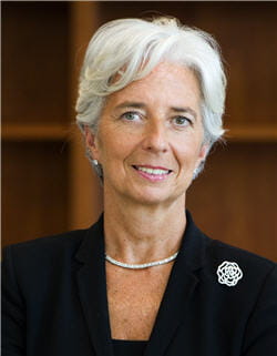 christine lagarde, directeur général du fmi, l'institution qui vient en aide aux